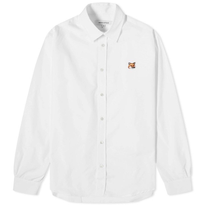 Photo: Maison Kitsuné Men's Fox Head Patch Classic Shirt in White