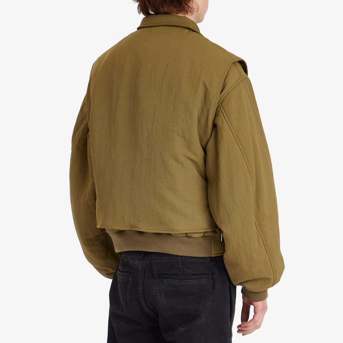 Alexander McQueen Men's Double Layer Bomber Jacket & Gilet in Olive