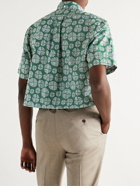 SID MASHBURN - Button-Down Collar Printed Cotton-Poplin Shirt - Green