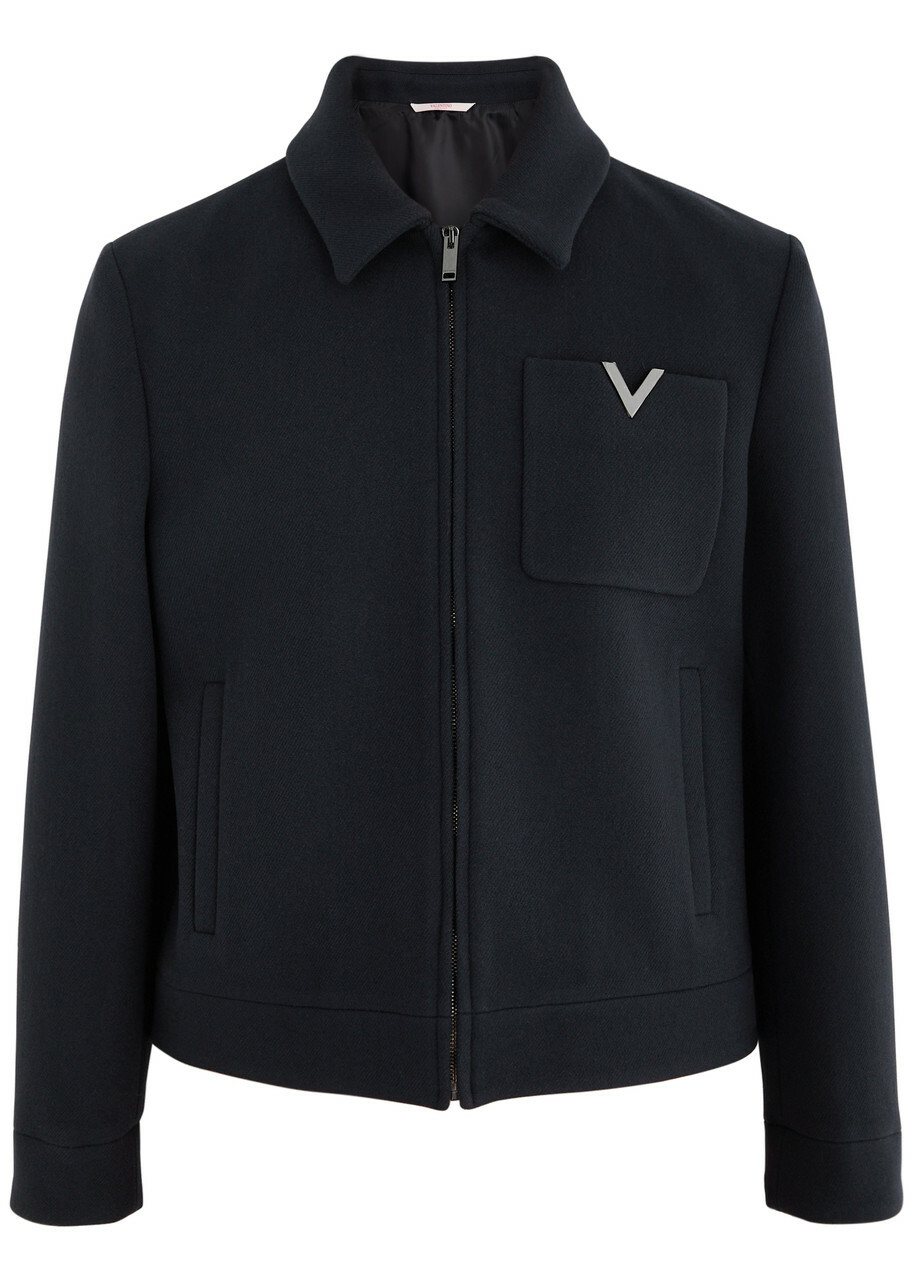 未使用★VALENTINO最高級ライン★ヴァージンウール★ブルゾン★ジャケット Valentino VLogo Wool Jacket Navy Valentino