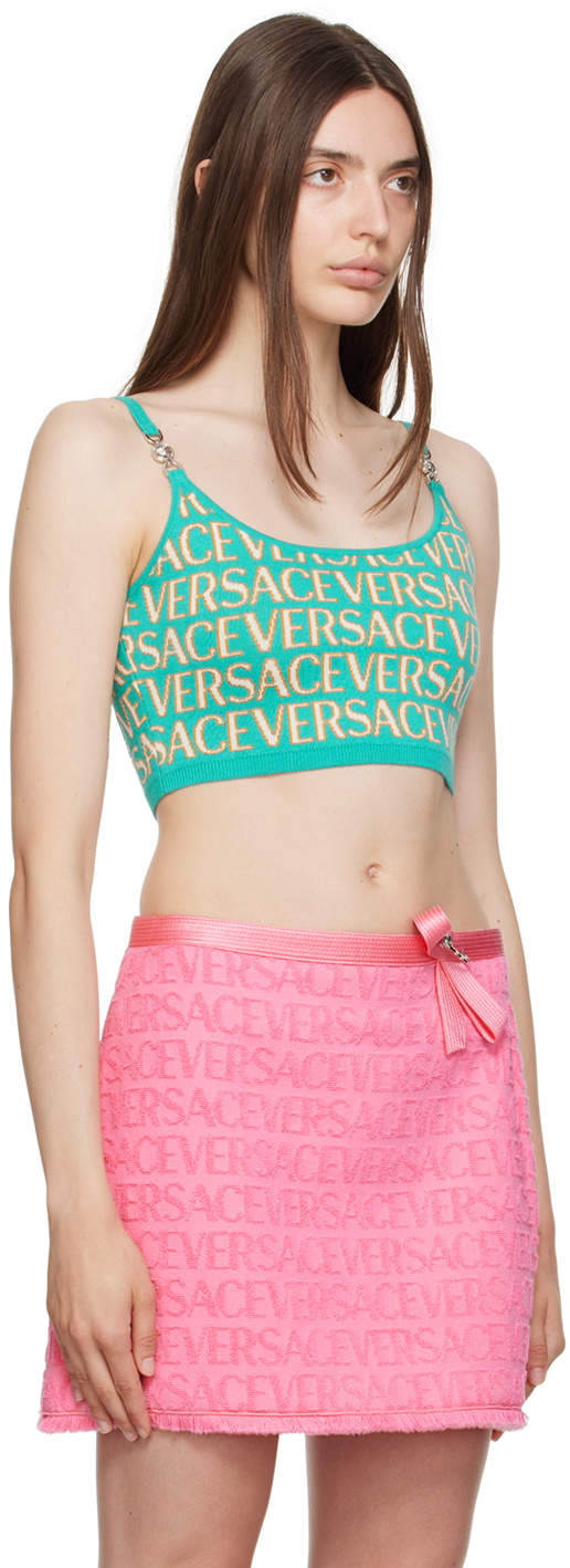 Versace: Green Allover Top