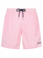 MC2 Saint Barth Man Seersucker Striped Swim Shorts Patmos