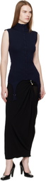 Jean Paul Gaultier Black 'Gaultier Piercing' Double Layer Maxi Skirt