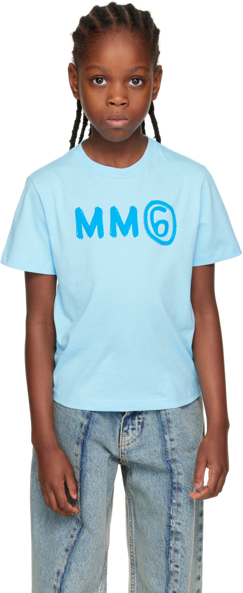 MM6 Maison Margiela Three-Pack Kids Multicolor Printed-Logo T-shirts