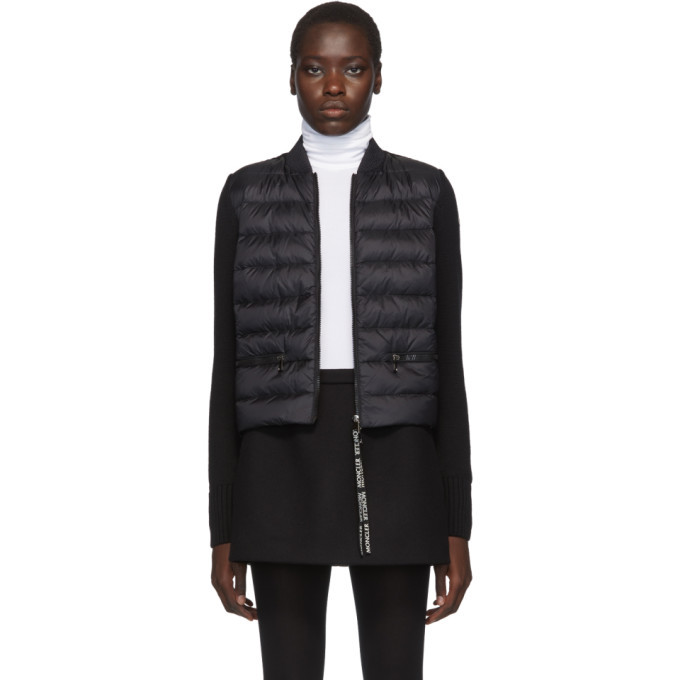 Moncler black knit shop & down jacket