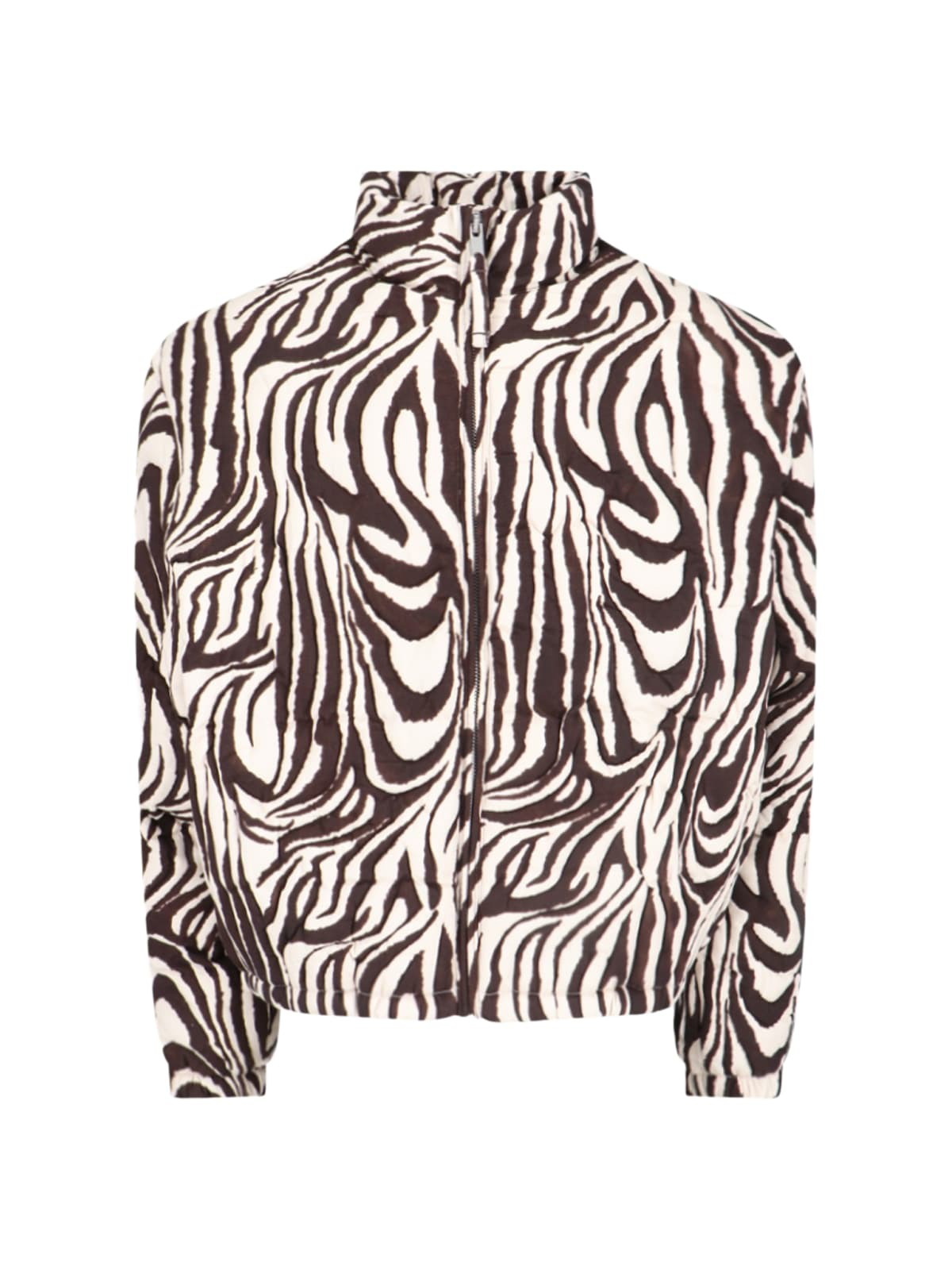 ERL Beige Square Patch Shearling Jacket ERL