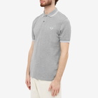 Fred Perry Authentic Men's Slim Fit Twin Tipped Polo Shirt in Steel Marl/White