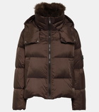 Yves Salomon Shearling-trimmed hooded down jacket