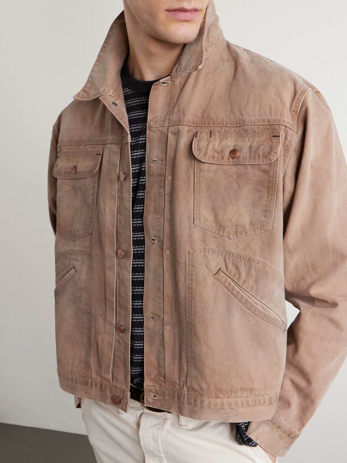 RRL - Cotton-Canvas Trucker Jacket - Red