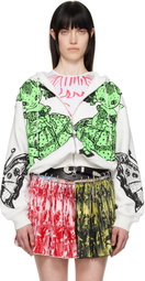 Chopova Lowena White Double Dotty Zip Hoodie