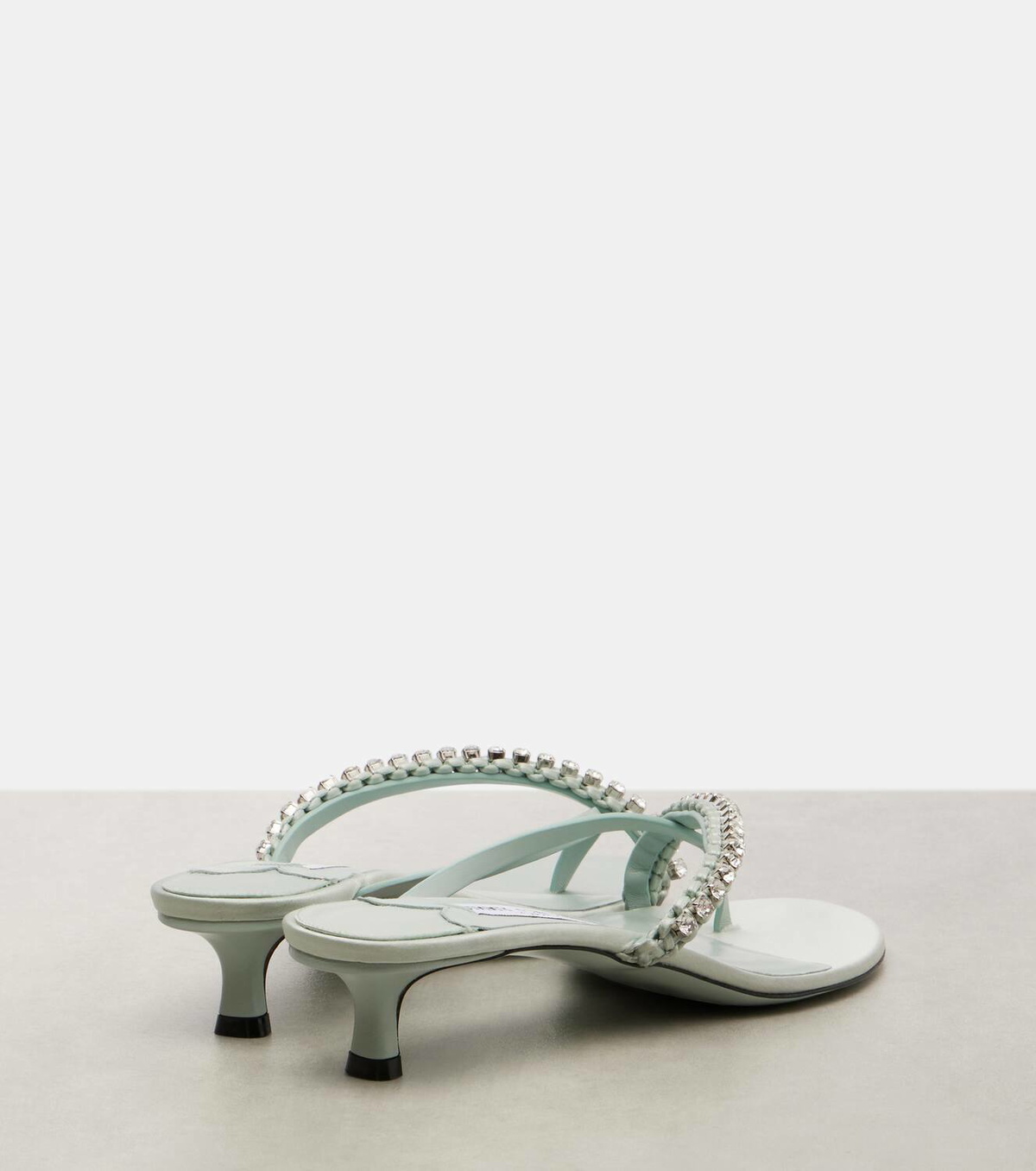 Jimmy Choo Dila 35 leather and satin thong sandals