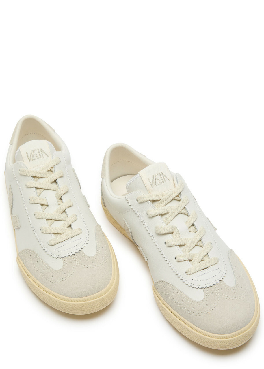 Veja Volley Panelled Grained Leather Sneakers White