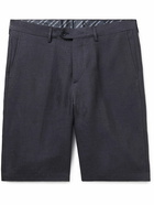 Etro - Straight-Leg Linen Bermuda Shorts - Blue