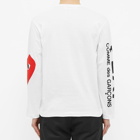Comme des Garçons Play Men's Long Sleeve Arm Logo & Heart T-Shirt in White