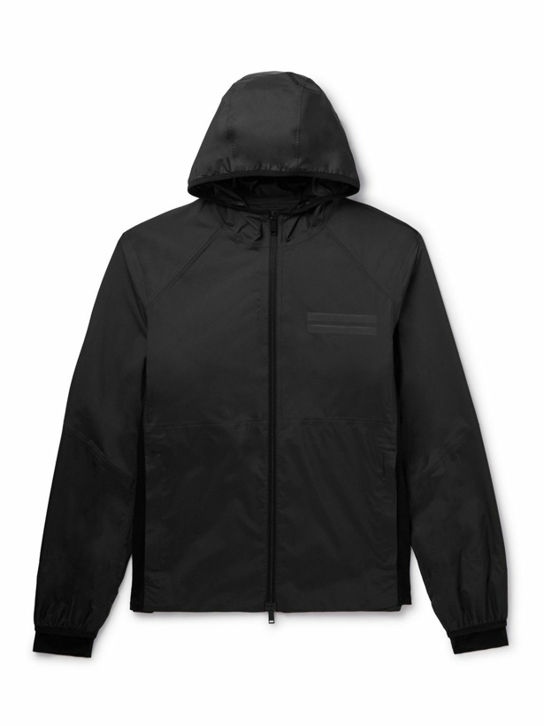 Photo: Zegna - Wool-Panelled Ripstop Hooded Jacket - Black