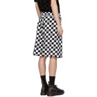McQ Alexander McQueen Black and White Racing Check Swallow Low Shorts