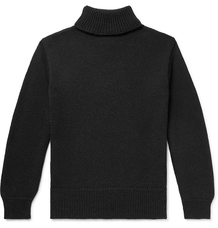 Photo: Universal Works - Ribbed Wool Rollneck Sweater - Black