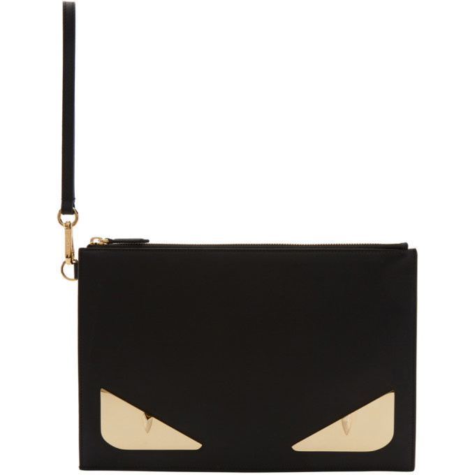 Photo: Fendi Black and Gold Bag Bugs Pouch