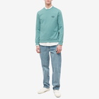 A.P.C. Men's A.P.C Rider Embroidered Logo Crew Sweat in Grey Green