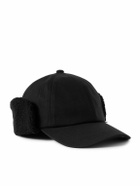 Paul Smith - Faux Shearling-Trimmed Cotton-Twill Trapper Hat - Black