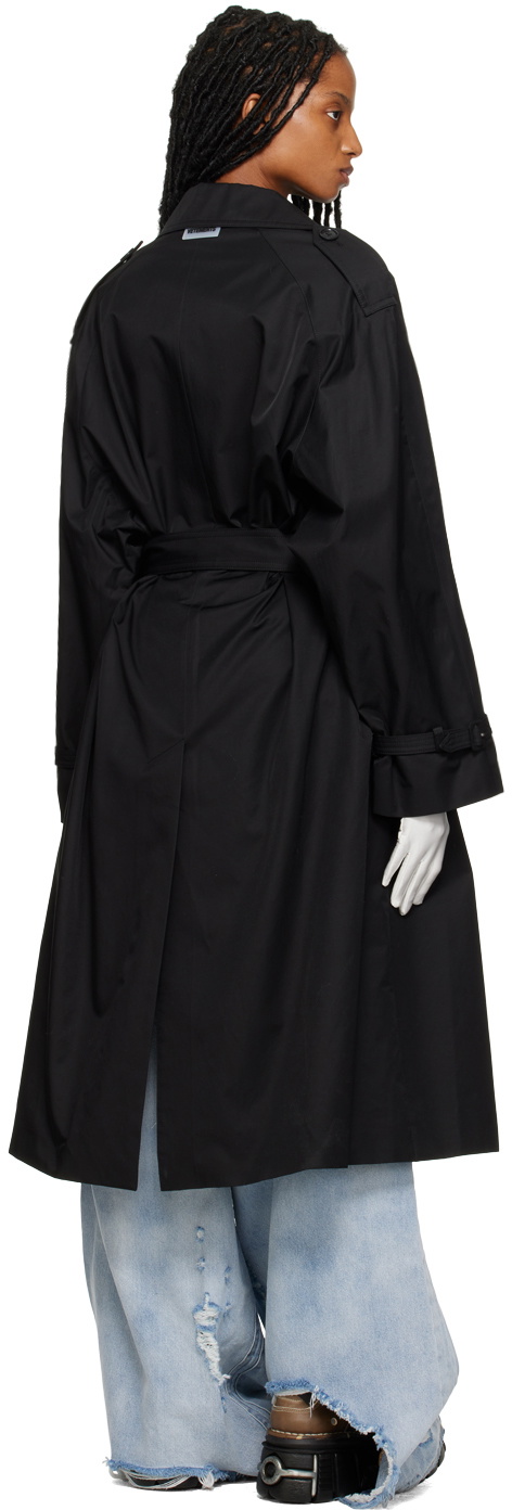 VETEMENTS Black Double-Breasted Trench Coat