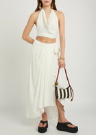 Delos Ayla Textured Woven Crop top White