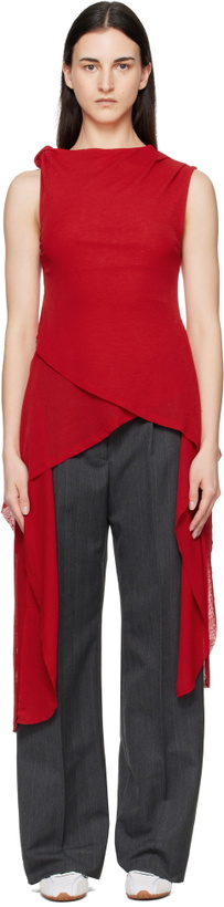 Photo: GANNI Red Marl Mesh Top