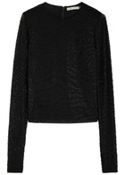 Alice + Olivia Delaina Embellished Tulle top Black