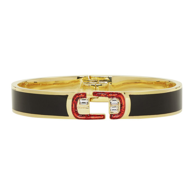 Marc Jacobs Women The J Marc Hinge Bangle Black/Gold