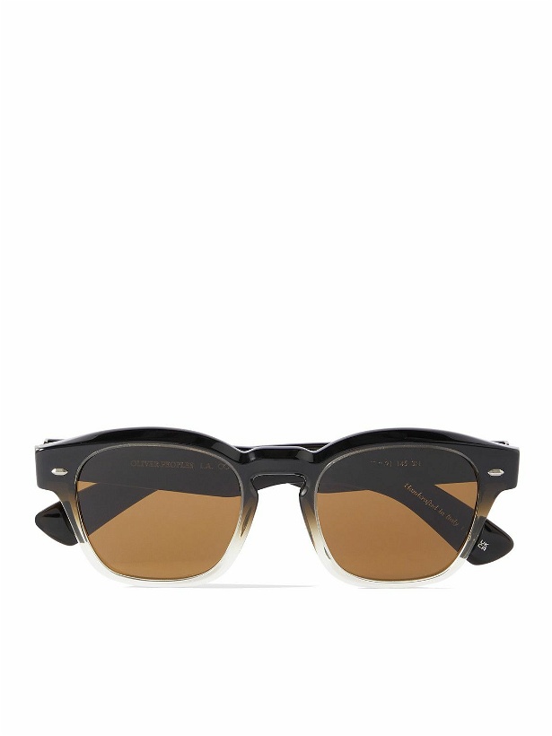 Photo: Oliver Peoples - Maysen D-Frame Degradé Acetate and Silver-Tone Sunglasses