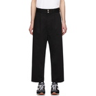 Comme des Garcons Homme Black Cotton Drill Garment-Dyed Trousers