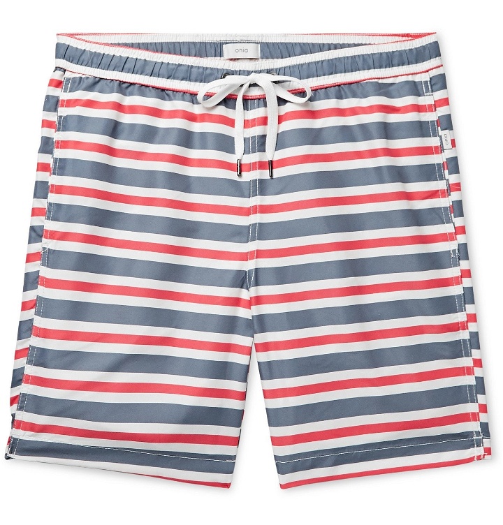 Photo: Onia - Charles Striped Swim Shorts - Blue