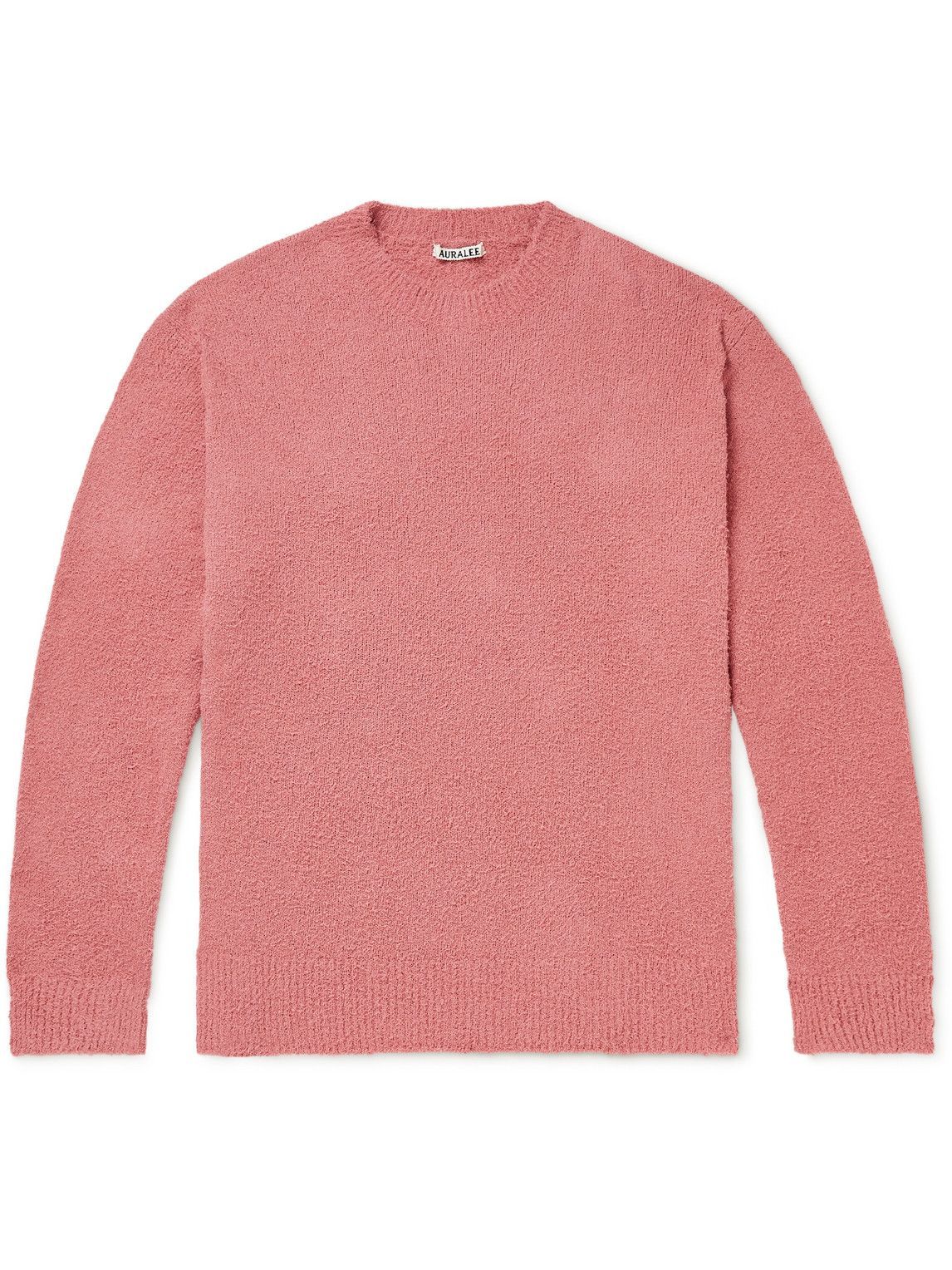 Auralee - Textured Cotton and Linen-Blend Sweater - Pink Auralee