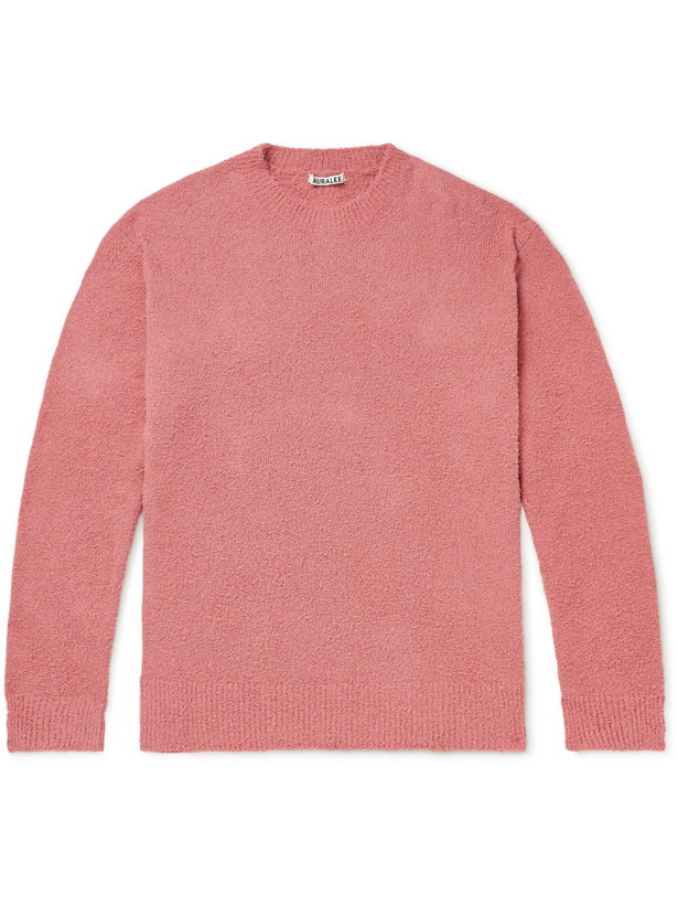 Photo: Auralee - Textured Cotton and Linen-Blend Sweater - Pink