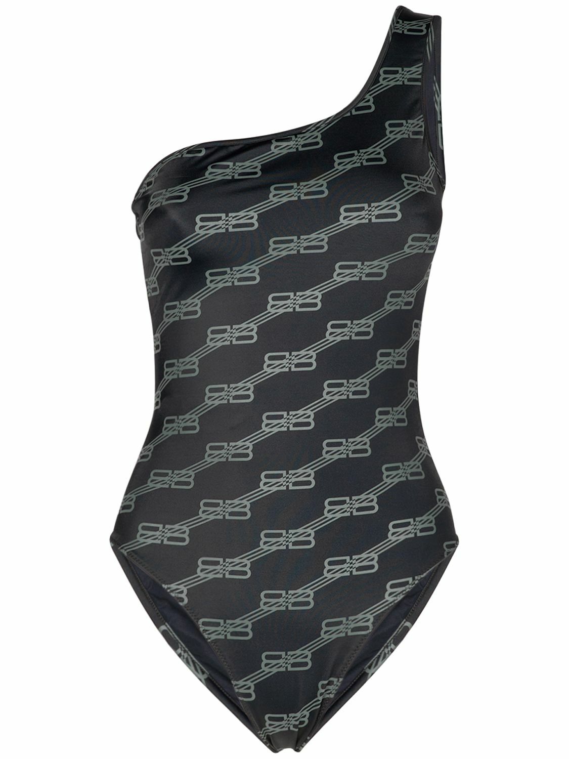BALENCIAGA Logo Asymmetric One Piece Swimsuit Balenciaga