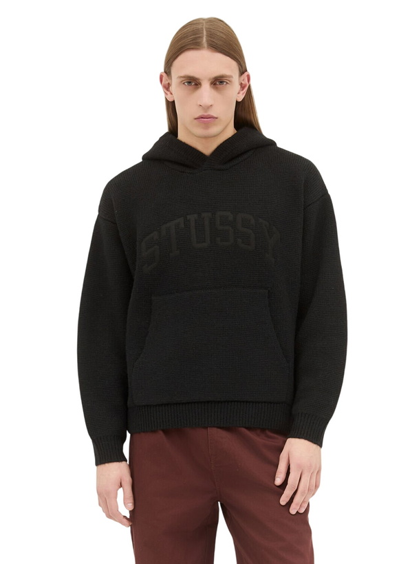 Photo: Stüssy Felt Patch Knit Hooded Sweater