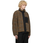 Solid Homme Beige Plaid Fleece Jacket