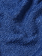 Anderson & Sheppard - Knitted Linen Henley T-Shirt - Blue