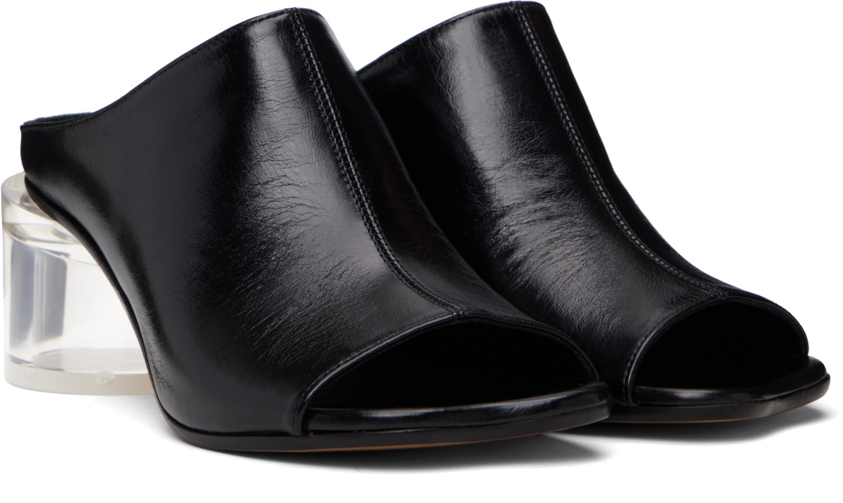 MM6 Maison Margiela Black Anatomic Heeled Mule Sandals