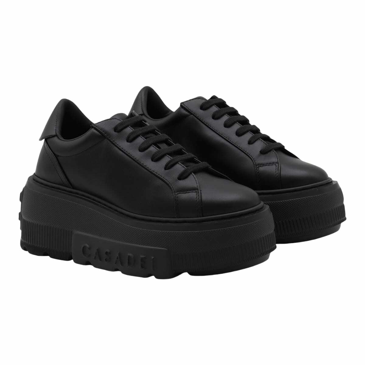 Casadei Black Leather Sneakers