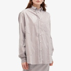 Saks Potts Women's Williams Sequin Stripe Shirt in Brown Stripe Sequin