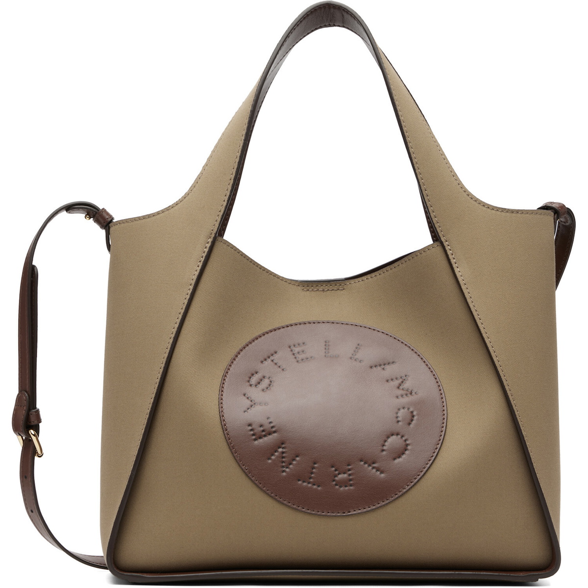Stella McCartney Khaki Logo Crossbody Tote