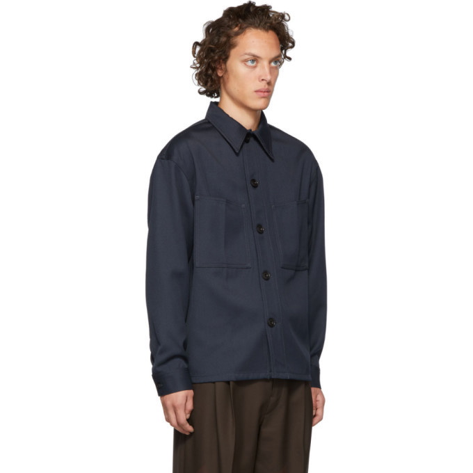 Lemaire Navy Wool Overshirt Lemaire