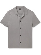 Brioni - Convertible-Collar Layered Cotton Shirt - Gray