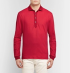 Brioni - Cotton and Silk-Blend Piqué Polo Shirt - Men - Red