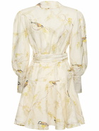 ZIMMERMANN - Printed Wraparound Linen Mini Dress