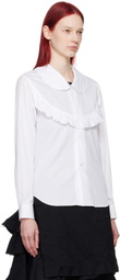 Black Comme des Garçons White Ruffle Shirt