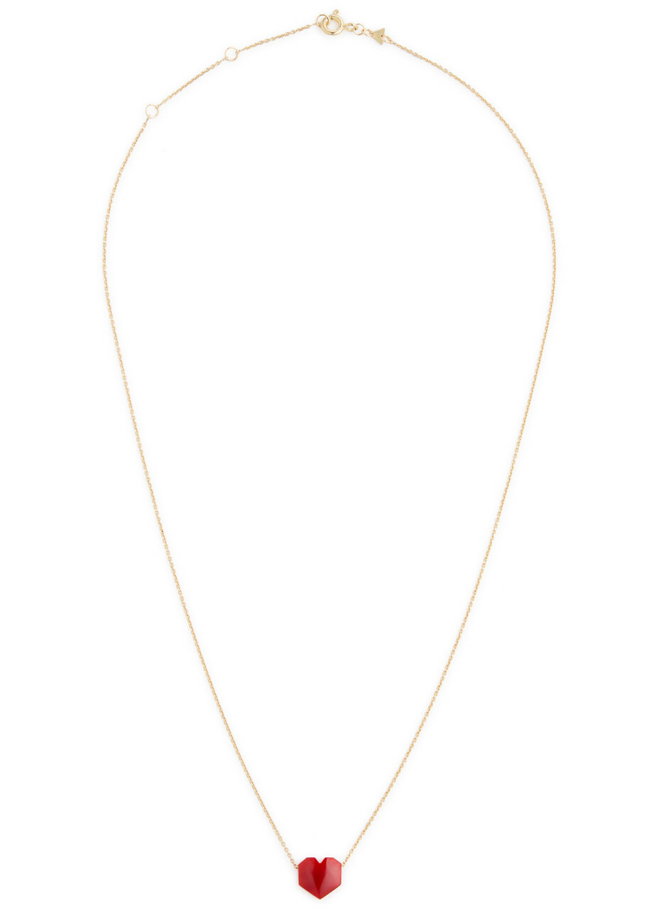 Aliita Mini Corazon 9kt Gold Heart Necklace - Red - One Size