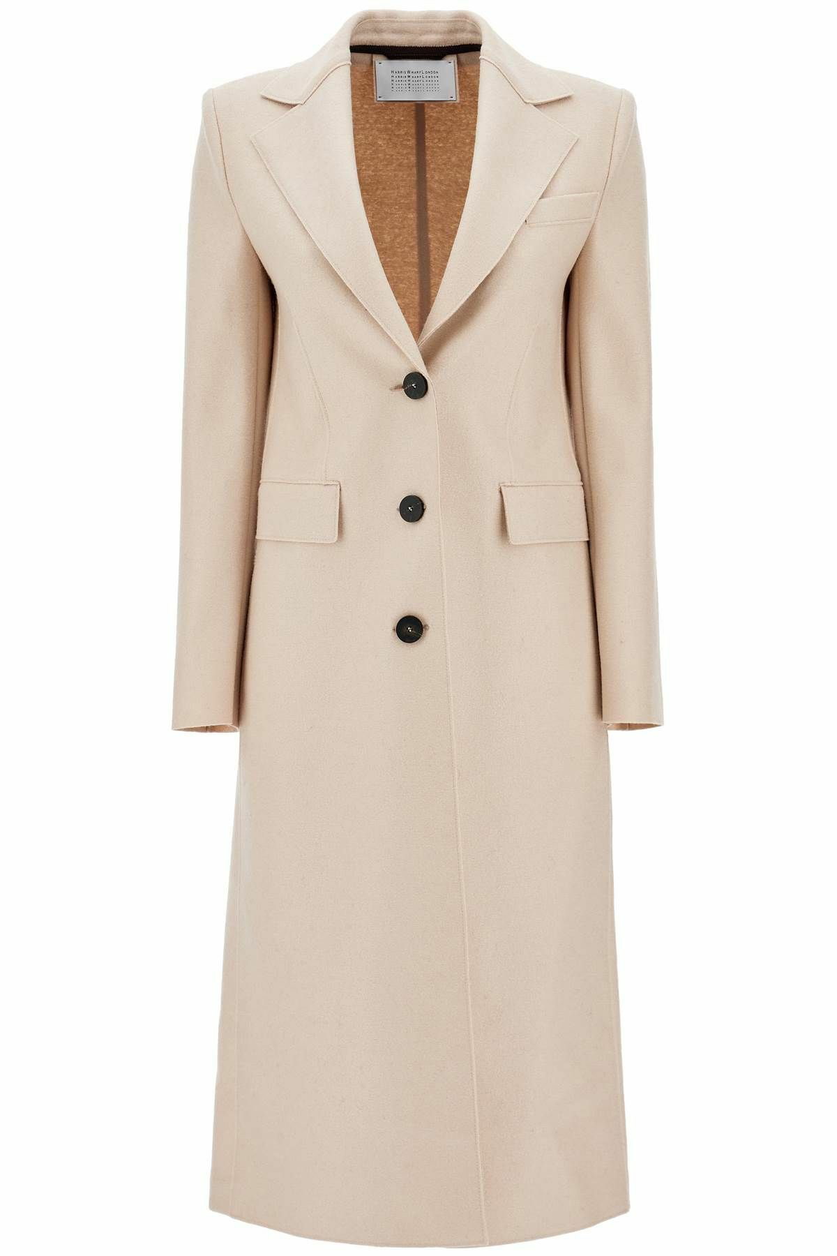 HARRIS WHARF LONDON single-breasted coat in pressed wool