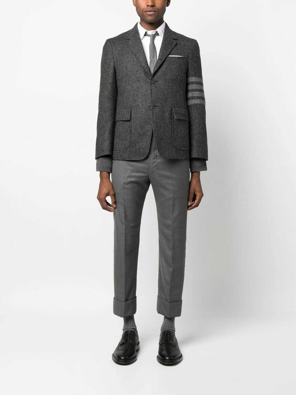 Thom Browne Thom Browne Black jacket with tricolour detail main image 0